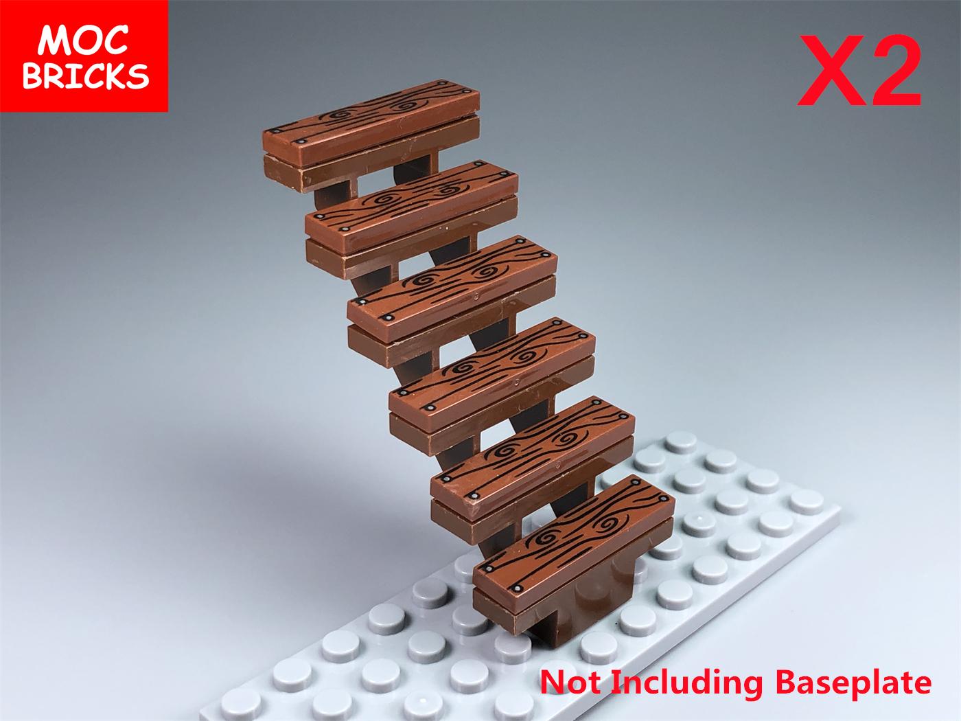 MOC Bricks Stairs 7x4x6 Wooden Hut Building blocks 2431 30134 City Architecture Assembles Particles Children s Toys