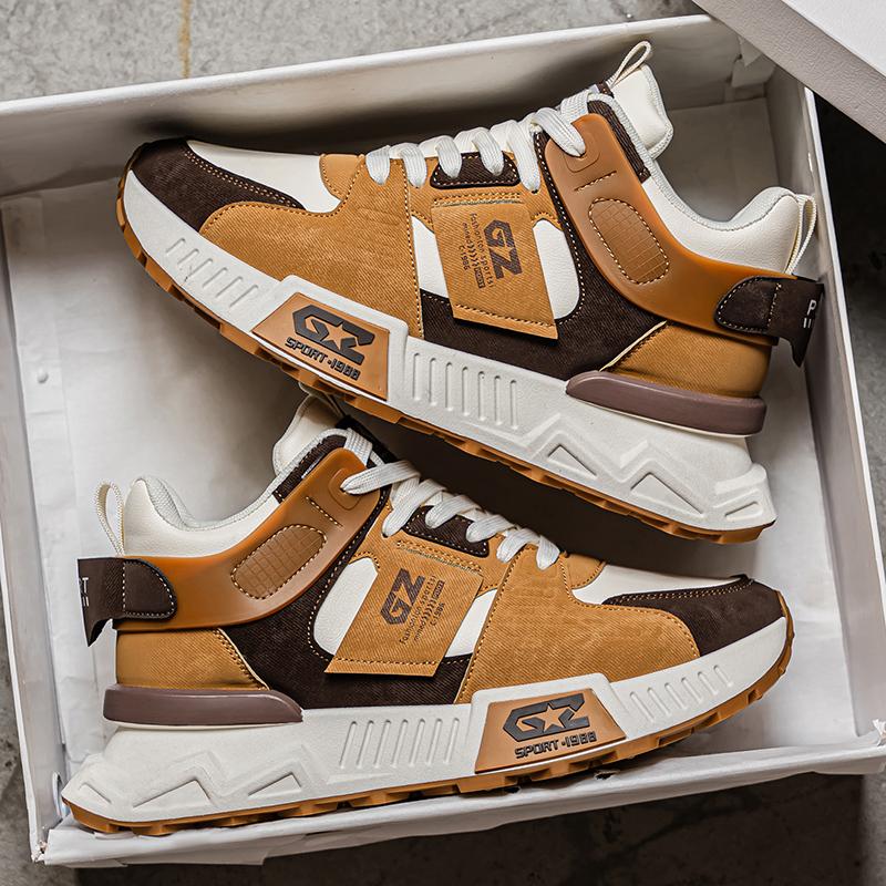 Autumn New Sports and Leisure Thick Soled Shoes Running Sports Shoe Anti Slip Thick Soled Invisible Height Increasing Men's Shoe