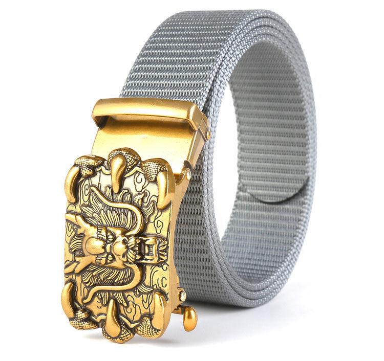 Men'S Nylon Belt Business Automatic Buckle Belt Casual Canvas Toothless Buckle Belt Strength Delivery