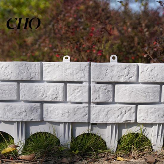 Faux Brick Garden Fence Plastic Retaining Look Edging Border Outdoor Landscape Weather Resistant Decorative Picket Panel for Flower Beds Paths