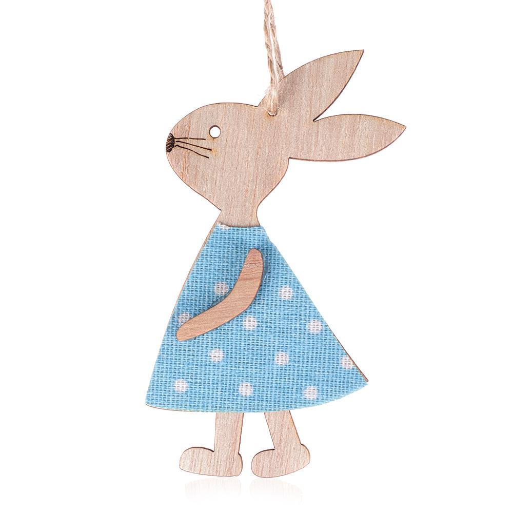 3PCS Household Wooden Hanging Party Supplies Easter Rabbit Easter Ornaments Cute Bunny Wood Crafts
