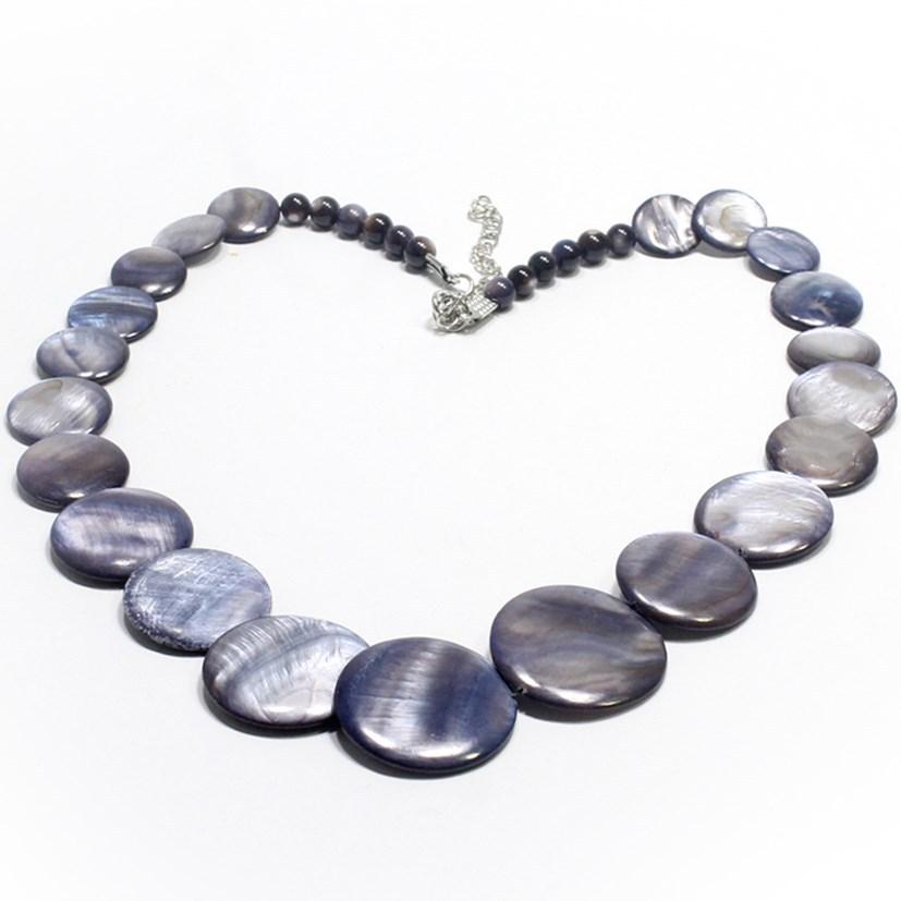 JMXD-Exaggerated Popular Natural Shell Bead Pearl Necklace Women's Handwoven Necklace Collarbone Chain Clothing Accessories
