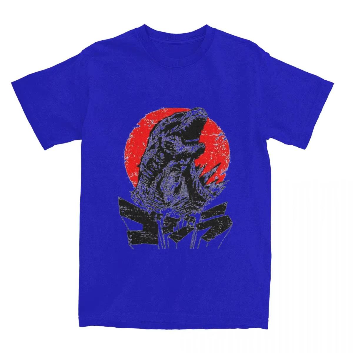 

Man T-Shirt Godzillaed Japan Monster T Shirts Trending Horror Beach Tees Vintage Cotton Tshirt For Men‘s Clothing tshirt 4XL