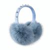 Plush Faux Fur Earmuffs Pearl Rhinestone Decor Soft Fluffy Earmuffs New Winter Ear Warmers  Outdoor