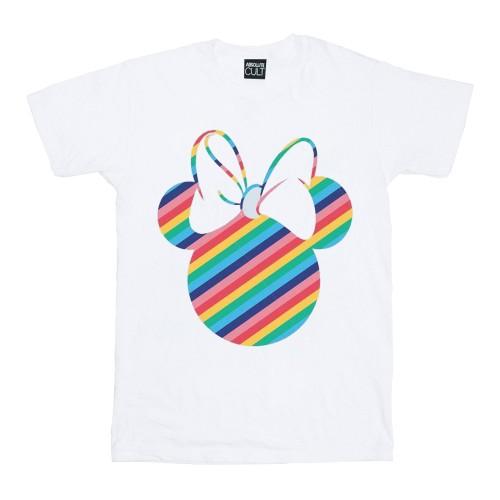 Disney Womens/Ladies Minnie Mouse Rainbow Face Cotton Boyfriend T-Shirt