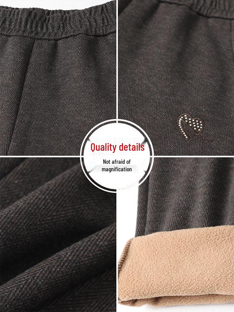 Pantaloni in Lana Foderati in Pile da Donna per Anziani - Larghi, Dritti, Stile Autunno/Inverno