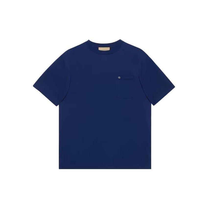 GUCCI T Shirts Men's Blue Crew Neck Moderate 752215-XJFQ4-4030