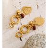Eetit Stainless Steel Heart Charm Pendant Drop Fashion Earrings 18K Golden PVD Plated Vintage Statement Long Dangle Ear Jewelry