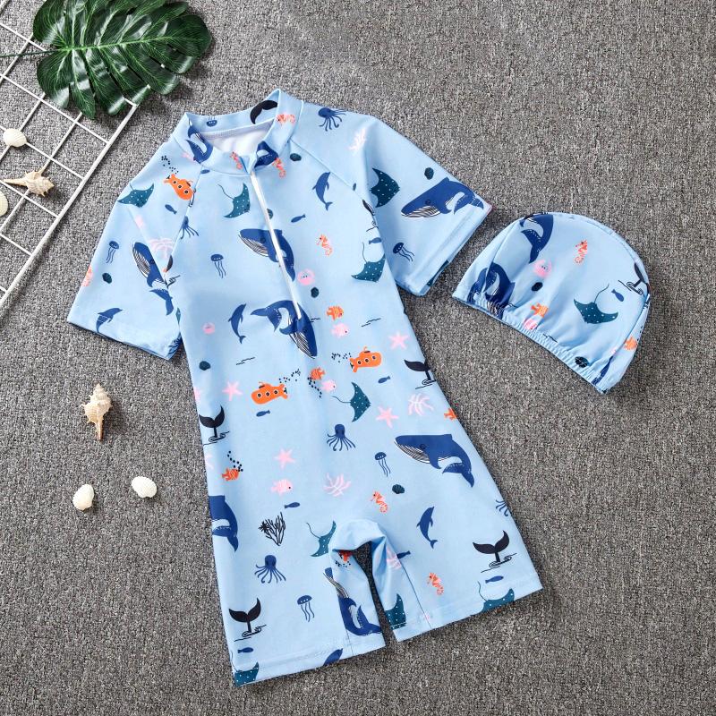 2025 Sommer Kinder Cartoon Einteiliger Badeanzug Set für Mädchen & Jungen