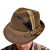 Bavarian Feather Decors Hat Fedora Hat Costume Cosplay Cap Fashion Oktoberfest Hat  Halloween