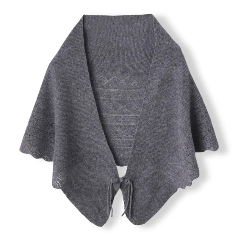 Chinese Knot Button Wrap Shawl 100% Wool Women Knitted Shoulder Wraps Scarf Cape Soft Neck Warm Cappa Cozy Fall Fashion Mantles
