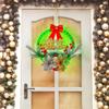 2025 LED Christmas Wreath Hanging Decoration with 8 Light Flashing Functions & Timer LED String Lights Home Window Ornament Lamp