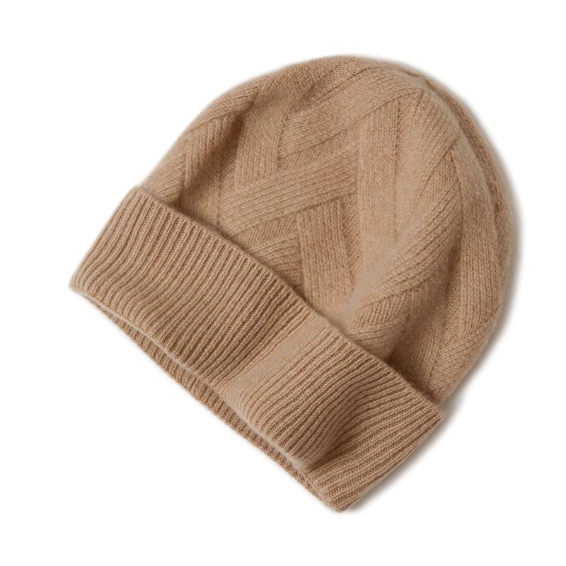 100% Pure Cashmere Unisex Hat: Warm, Fashionable, Knitted with Ear Protection for Autumn/Winter