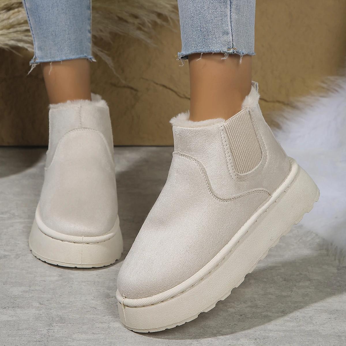 

Men Women Winter Outdoor Sports Plus Size Boots Cotton Comfortable LargeSize Brown Large Snow High top Thickened Plush Warm Ladies Shoes Booties 36