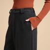 Women's Herringbone Wool Blend High-Waist Straight-Leg Casual Pants
