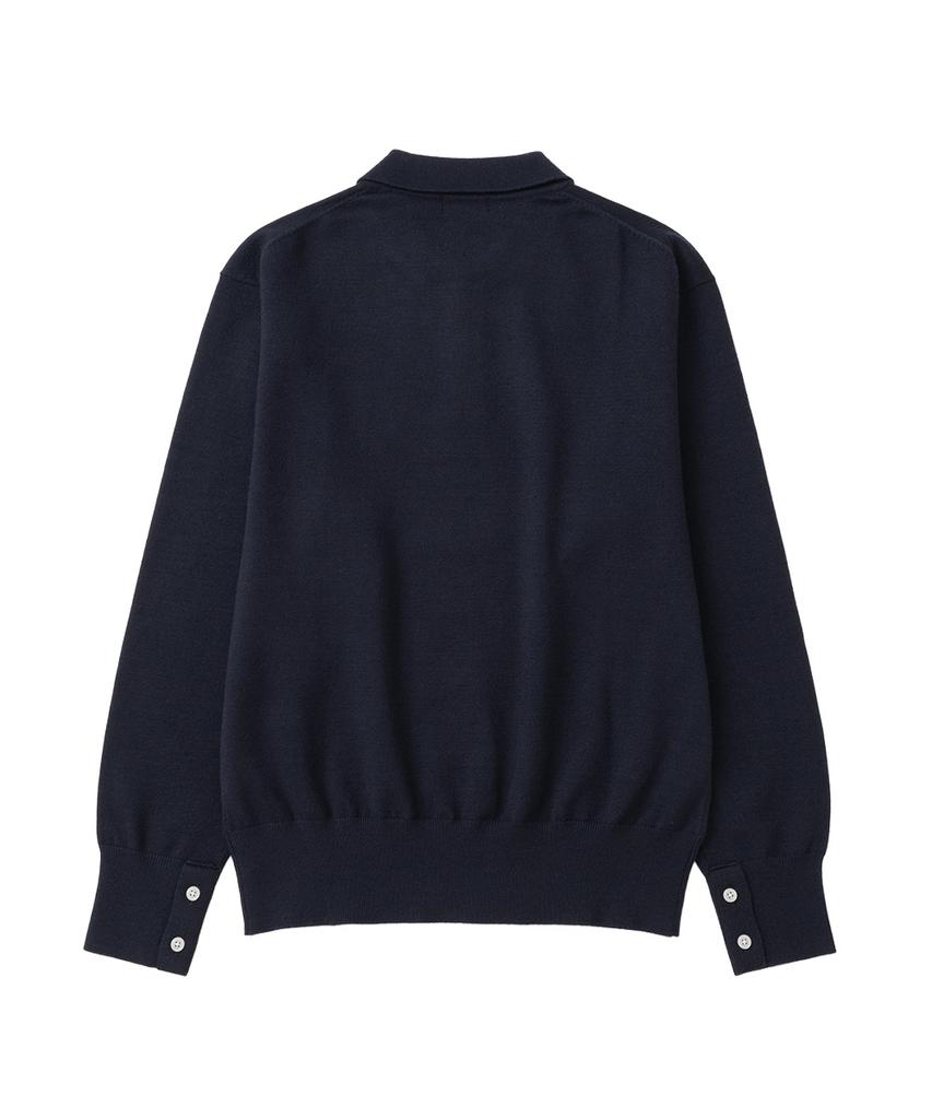 XOX Essential Collared Neck Crop Knit [Navy]