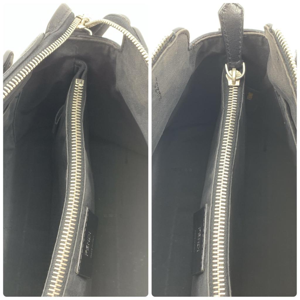 FENDI BY THE WAY 2way Handbag Shoulder Mini Boston Bag Leather Black 8BL124 Auth