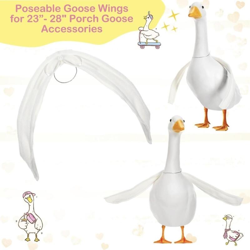 Bendable Gooses Costume Wing Soft Plush Fabric Rustproof Wire for 23-28" Gooses