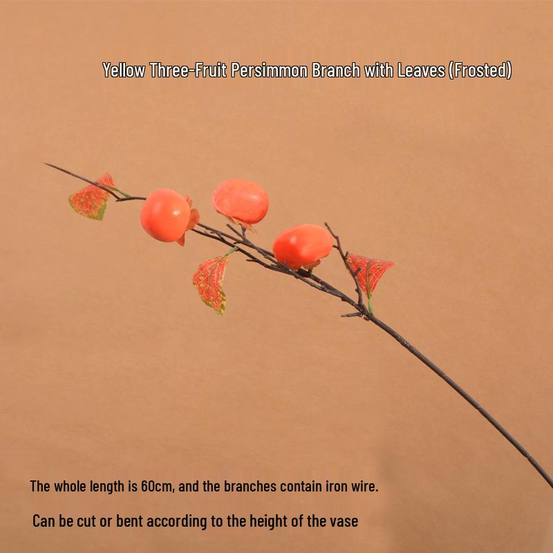 Persimmon Ruyi Ornament: Artificial Persimmon Tree Branches for Home or Hotel Decoration