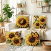 Vintage - Style Sunflower - Butterfly Pillow CoversLiving Room Sofa Cushion Cover, Soft and Comfortable, Bedroom Room Decoration