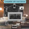 EIOMR 16A Black EU Standard Wall Sockets and Switches Stainless Steel Panel with Children Protective Door with USB Power Outlet