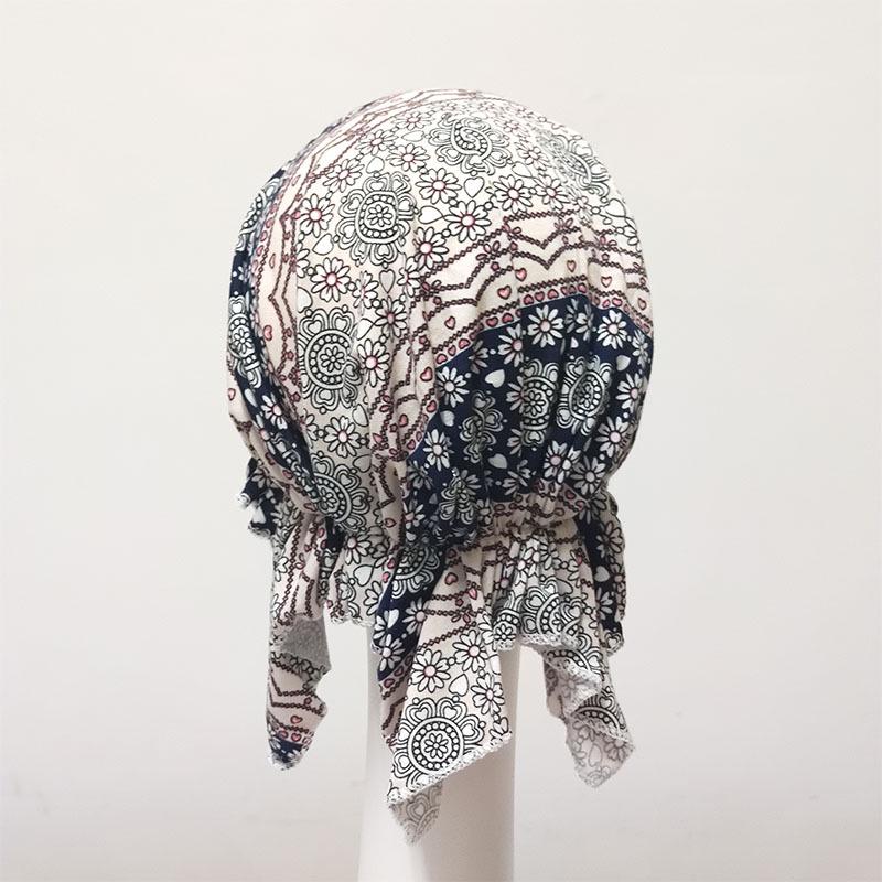 White Pirate Tricorne Bandana Chemotherapy Cap - Thin, Breathable, Adult Headwrap