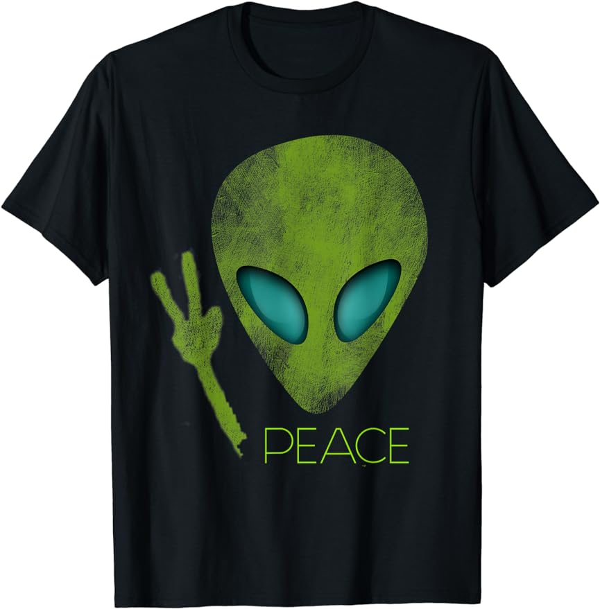 Alien Head Space Rave EDM Music Alien T-Shirt Funny Gift Tee Graphic Custom Printed Tops TShirts Men Clothing  Anime Clothes