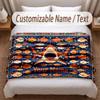 Fish Ocean Theme Soft Blanket Personalized Custom Name Text Print Warm Blanket Home Sofa Bedroom Decor