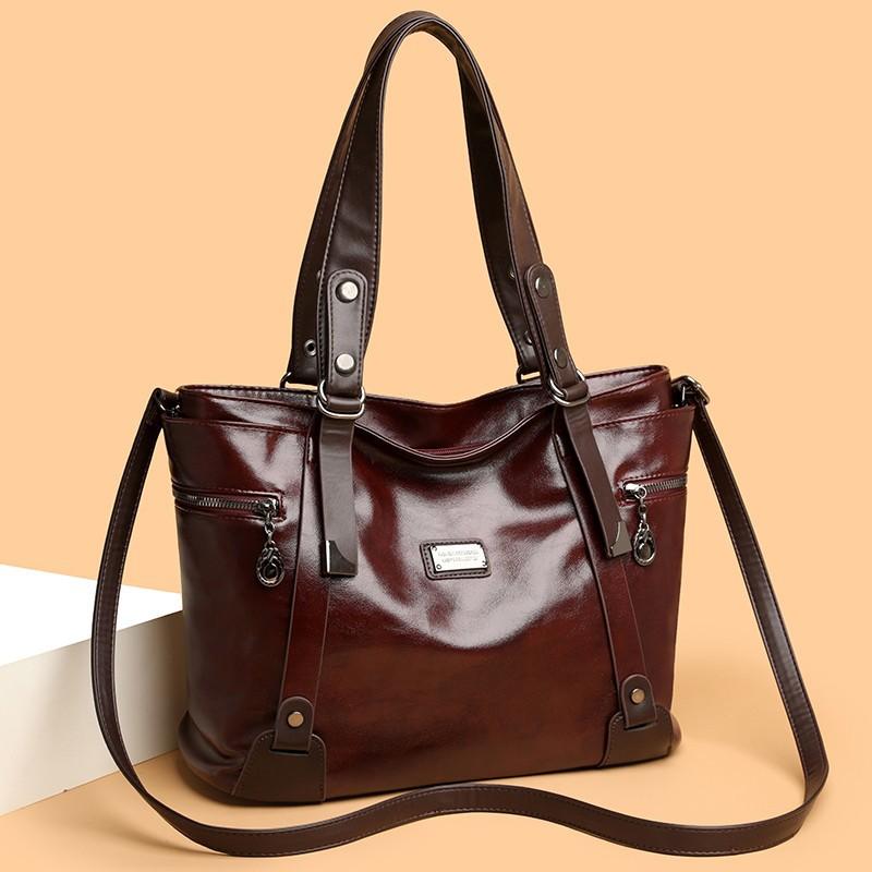 Elegante PU-Leder-Tragetasche für Damen – Schultertasche mit großem Fassungsvermögen, verstellbarem Riemen und Vintage-Design, perfekt für den täglichen Gebrauch