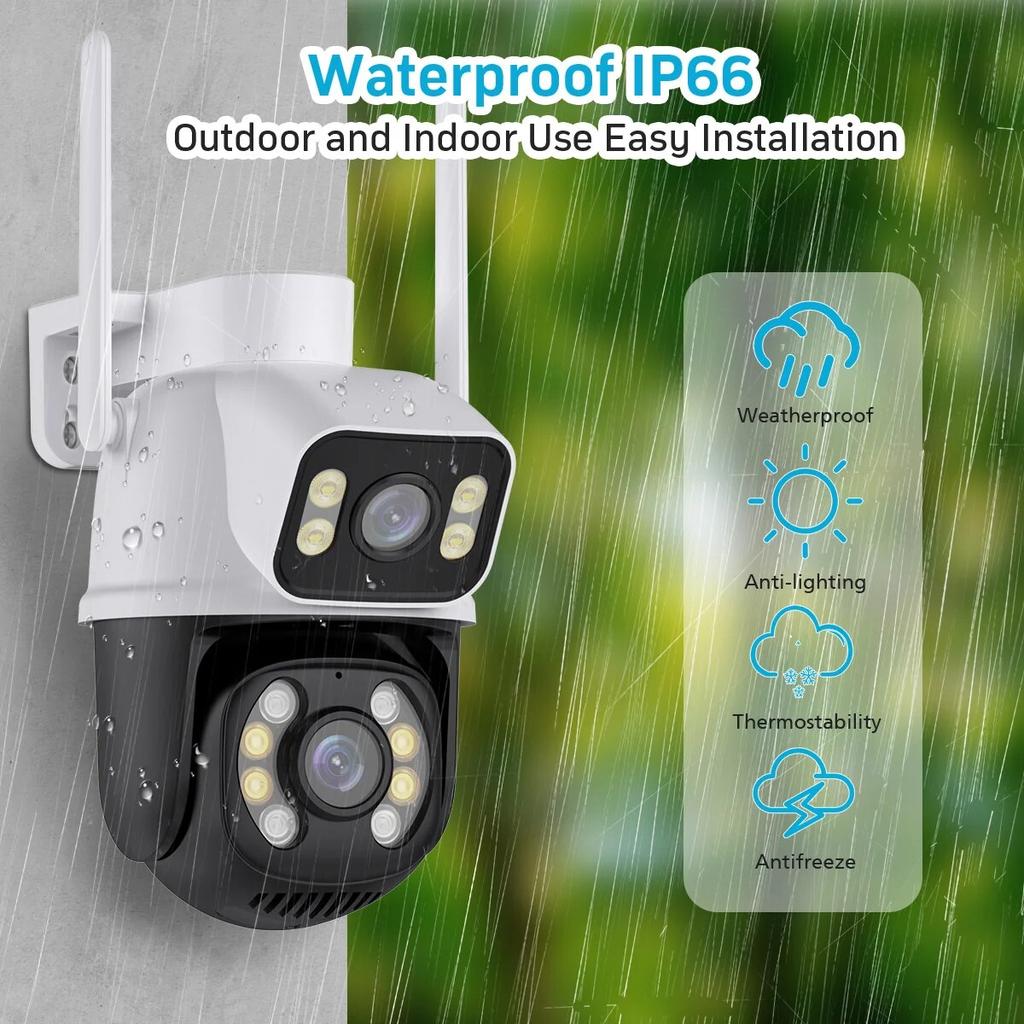 Dual Screen 8MP PTZ Wifi Camera Night Vision Surveillance IP Camera Human Detection 4MP Security Protection CCTV Outdoor