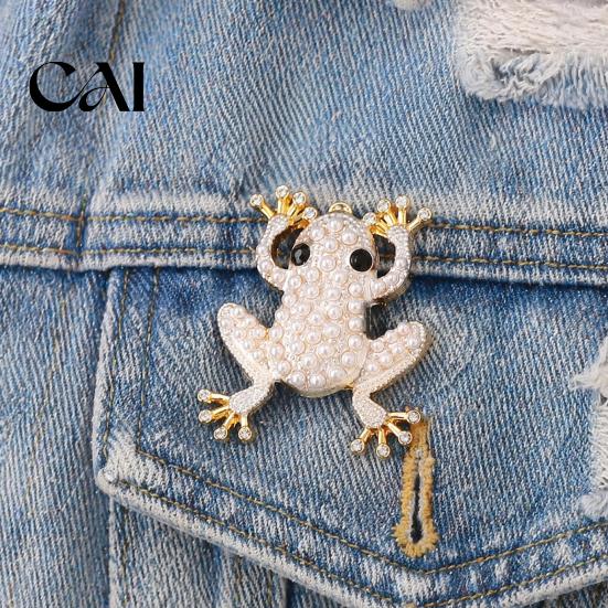 Unique Alloy Jewelry Frog for Women, Rhinestone Stud Earrings, Sparkly Cute Cool Personality Earrings Animal Brooch Pin, Vintage Boho Summer
