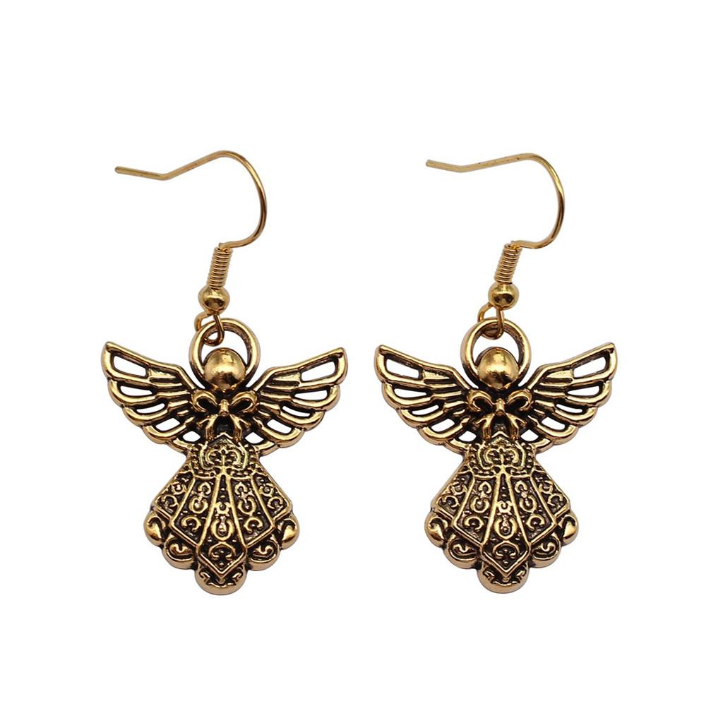Angel Charm Dangle Earrings Retro Jewelry Design Wing Pendants Women Jewelry