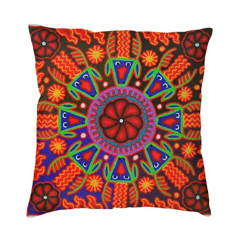 

Huichol плед Мексика художественные наволочки украшение дома скандинавский чехол для подушки автомобильная наволочка двухсторонние подушки с принтом 30x30cm 12x12in