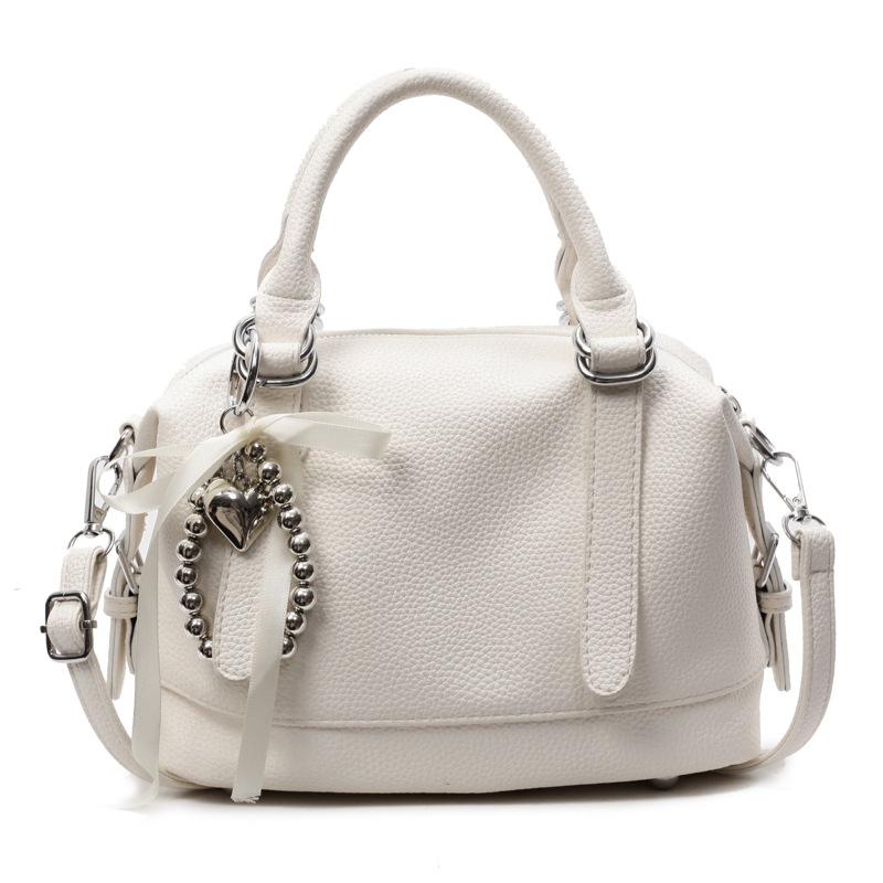 This year's popular Korean summer small fresh portable Boston bag casual versatile lychee pattern texture messenger women's bag