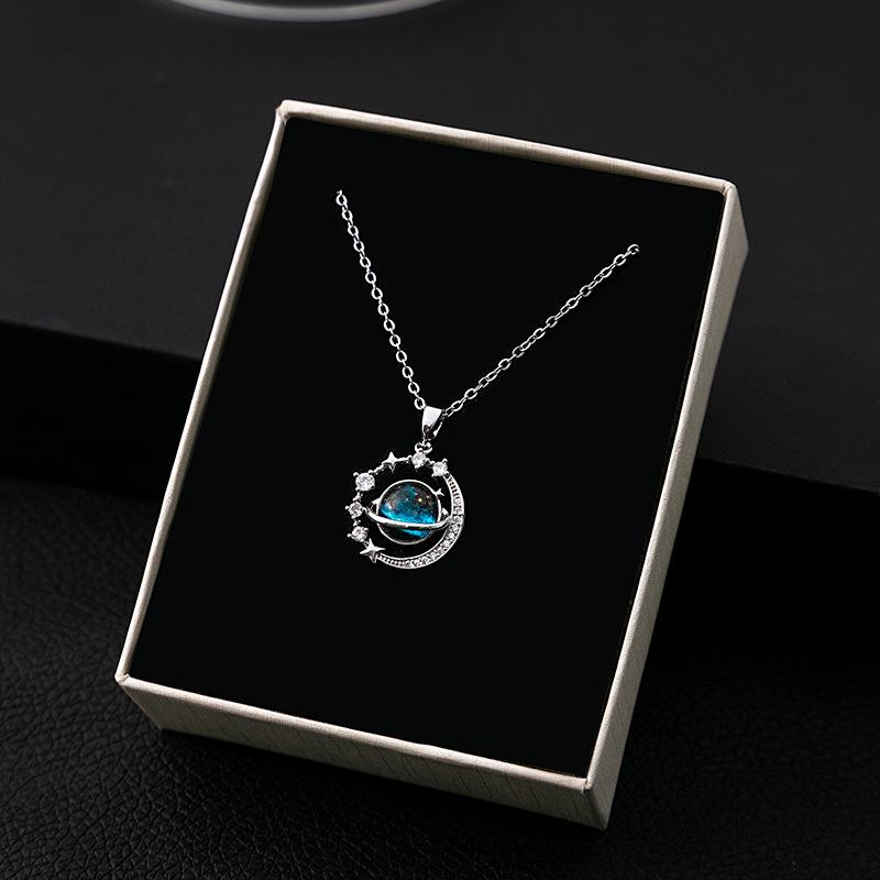 Korean Silver Butterfly Cat Necklace – Cute Animal Planet Collarbone Chain with Rhinestone Whale Pendant