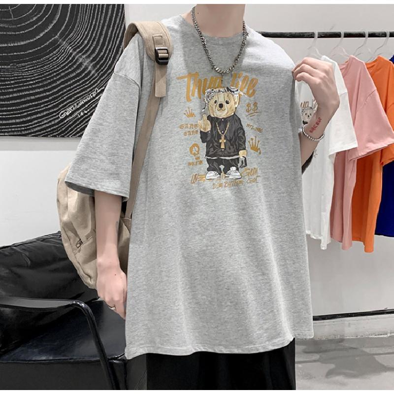 Pánská trička s krátkým rukávem Dopis s grafickým potiskem Trička módní značky pro muže Muži Oblečení Neformální Tričko Muž Léto Korejské Retro Topy Pro