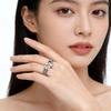 CaiYi S925 Sterling Silver Star & Moon Korean Style Ring for Women – Unique Design, Hollow Star Moon Index Finger Ring