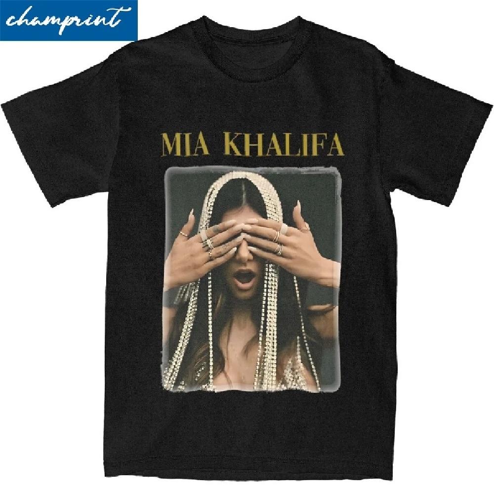 

Casual Vintage Mia Khalifa T Shirt Unisex Cotton Short Sleeve Round Neck Top Tee XXXXXL чорний