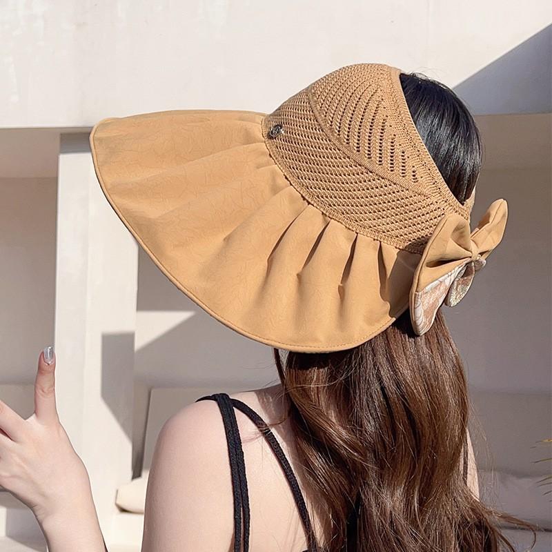 

Breathable mesh fisherman hat for women, Korean version, sun protection and shade hat, summer outdoor UV protection, wide brim, versatile bucket hat s5-610Khaki-colored visor