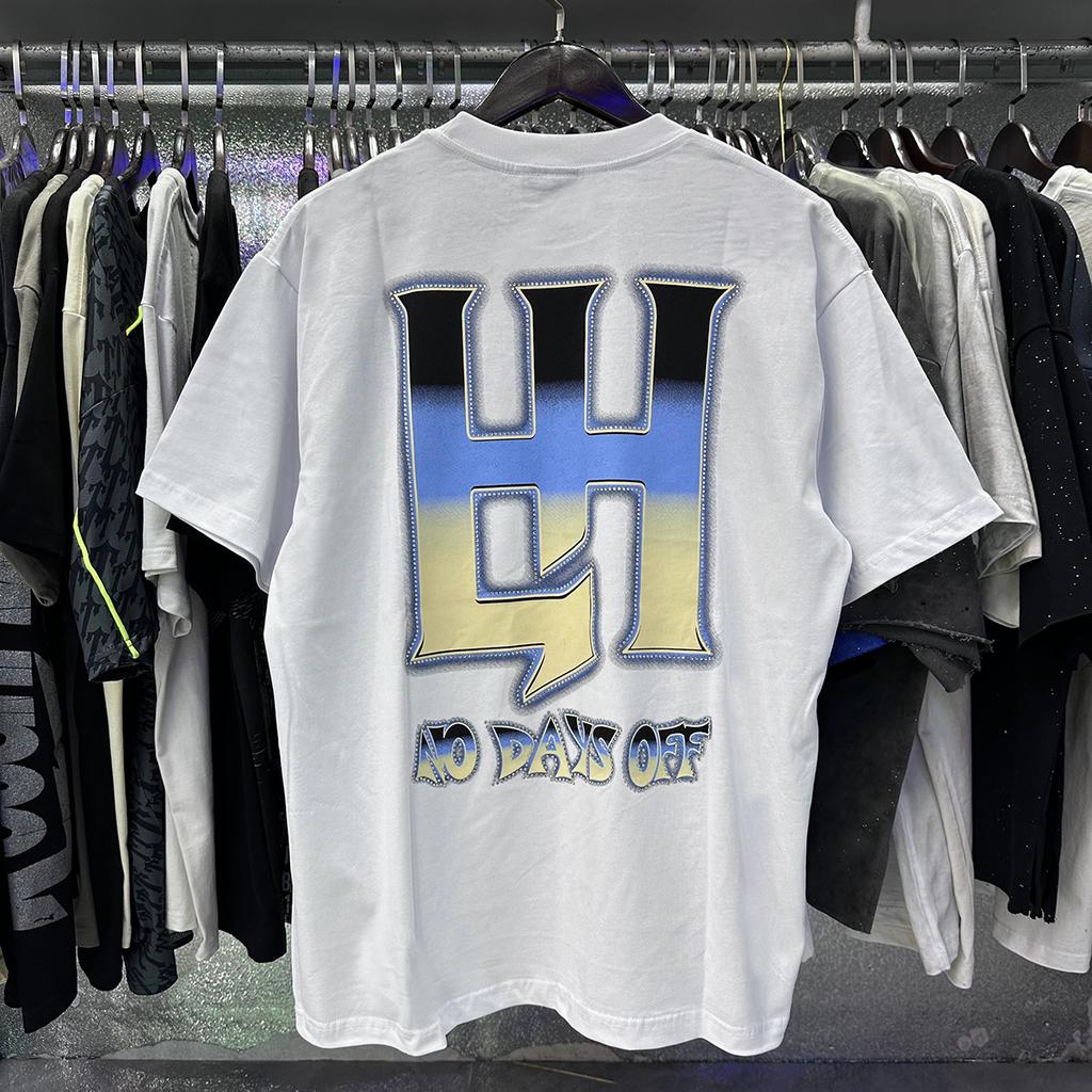 2026 Summer Unisex Rhinestone Hustler Alien UFO Observer Graphic Cotton T-Shirt Retro Sci-Fi Streetwear Short Sleeve Tee Men Women