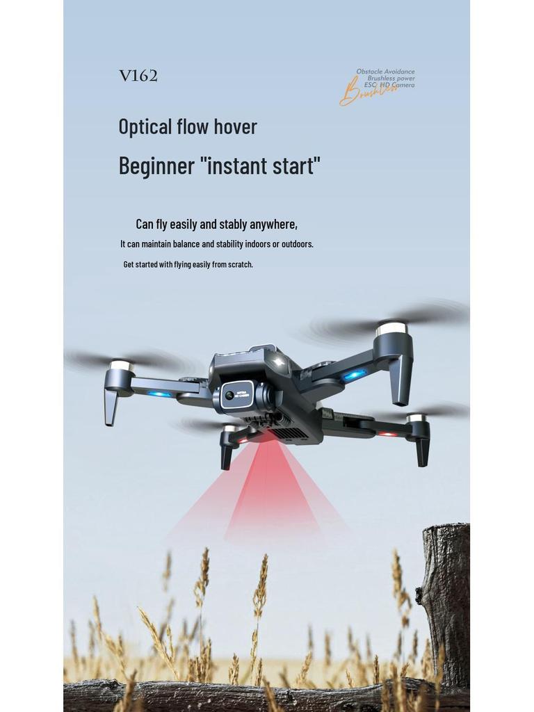 Brushless V162 Drone: 4K HD Optical Flow, ESC & Obstacle Avoidance, RC Aerial Photography Aircraft
