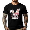 Cute Floral Easter Bunny Funny Easter Rabbit With Glasses Designer T Shirt Luxury Teeshirt Streetwear Men Oversized Lovers Day
