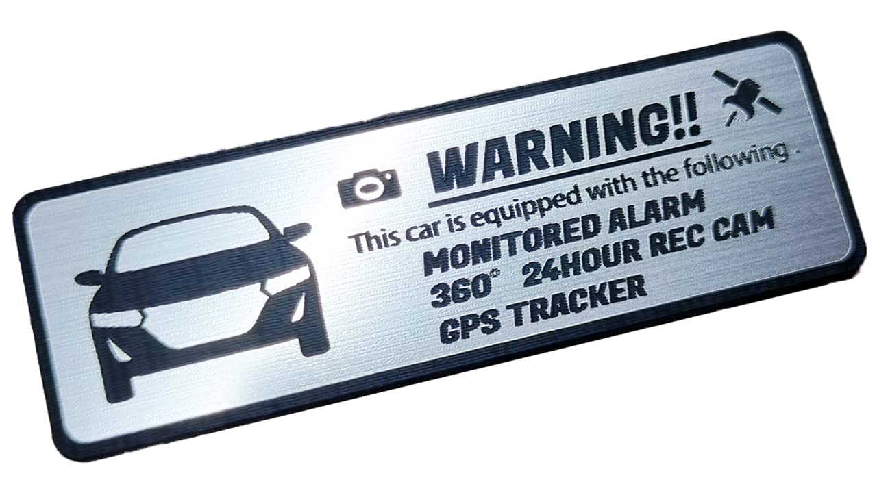 

Honami Works S660 Эмблема безопасности Honda Круглосуточное наблюдение Видеорегистратор GPS-трекер Наклейка 55mm x 18mm серебряный