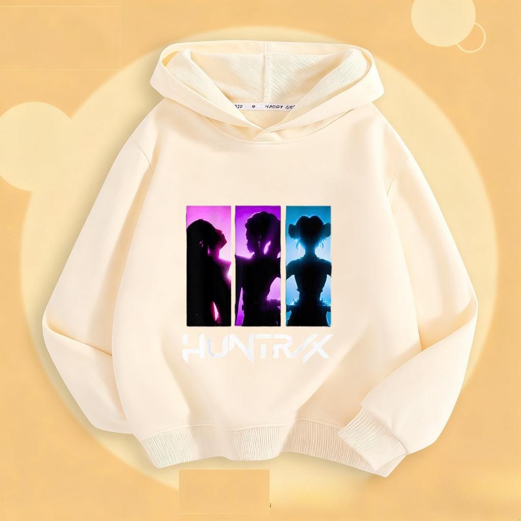 KPop Dämonenjäger Mädchen Hoodies Frühlingskleidung Neue Mode Einfache bedruckte Kapuzenoberteile Sweatshirts Kinderbekleidung Hoodie 1-7J
