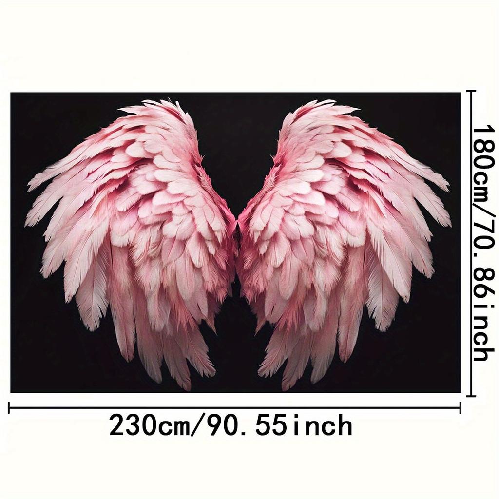 1pc 2D Pink Angel Wings Theme Background - Elegant Feather Design Photography Background Decoration - Decorative Background