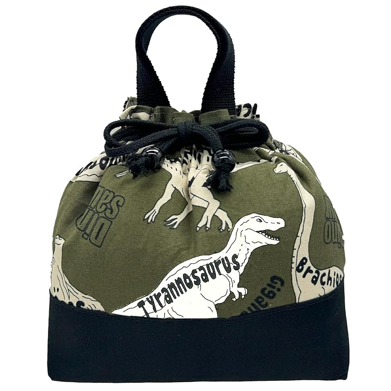

[Jewelry Shop M] cold bag thermal bag purse lunch box lunch bag cooler bag simple made in Japan handmade boy Large size dinosaur tyrannosaurus T-rex