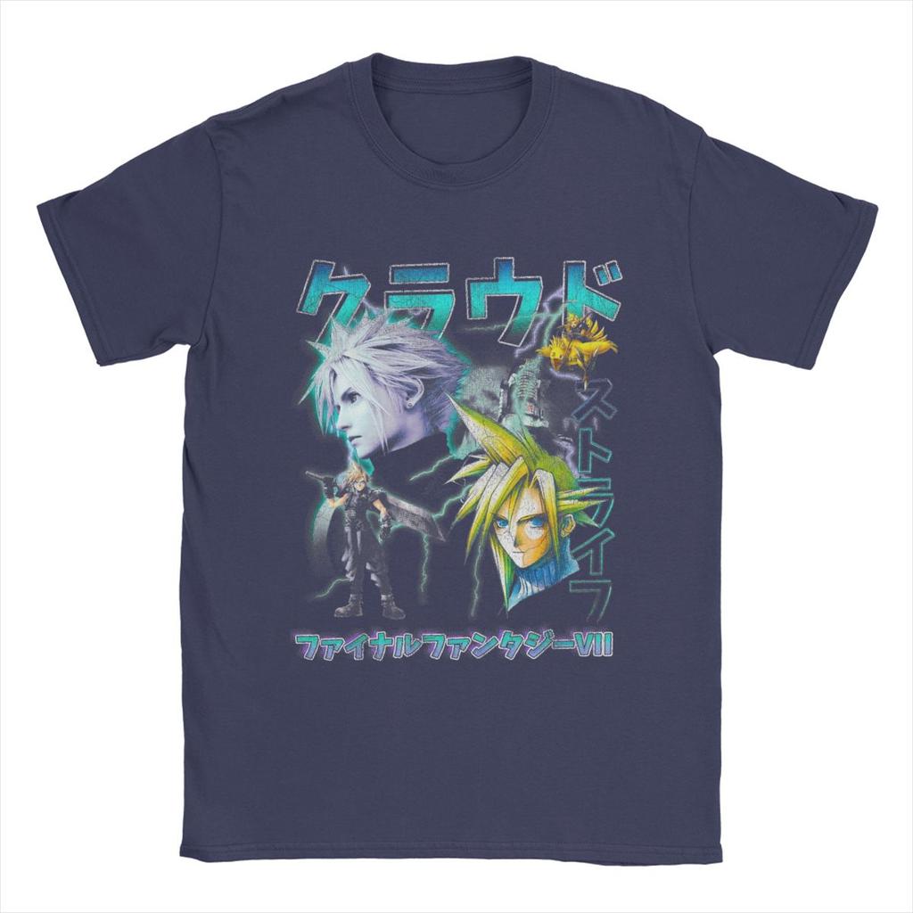Cloud Strife Final Fantasy 7 TShirts for Men women Fun  Cotton Tee Shirt Round Neck Short Sleeve T Shirt Birthday Present Tops