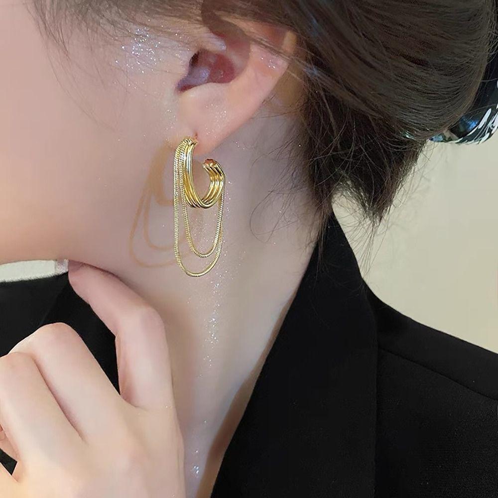 Ear Accessory Women's Drop Earrings Metal Dangle Earrings Tassel Geometric Earrings Wedding