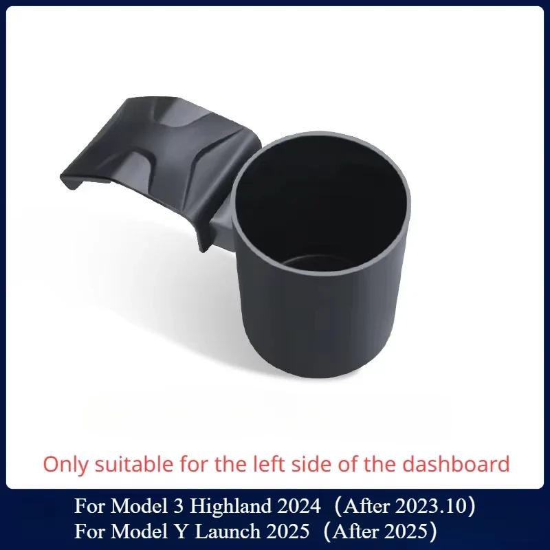 Car Cup Holder for Tesla New Model 3/Y 2025, Dashboard Drink Holder Co-Pilot Beverage Storage with Hidden Design