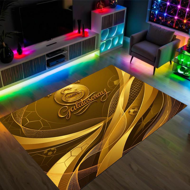 Tappeto in Velluto di Cristallo Design Galatasaray FC Accogliente Non?Tappeto Stampato Antiscivolo per Camera da Letto Soggiorno Ingresso